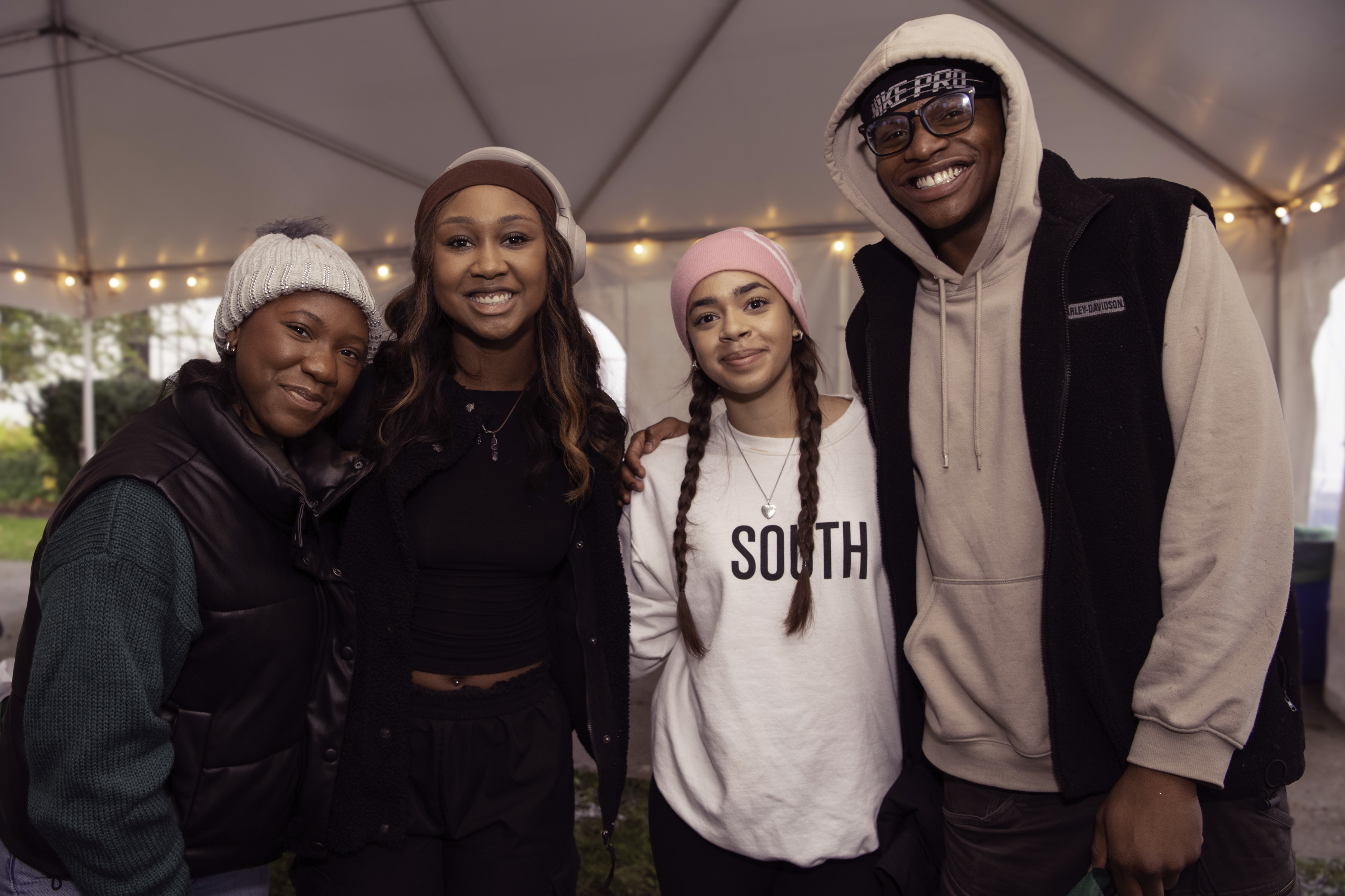 students at the Black at Dartmouth tailgate tent