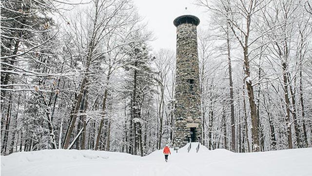 Bartlett Tower with a lot of snow in front