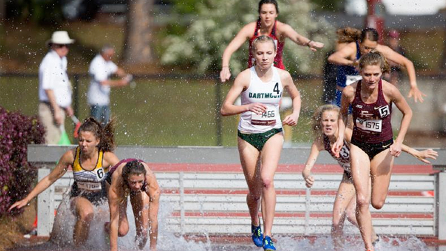 Dartmouth track athletes compete in a Ivy league race