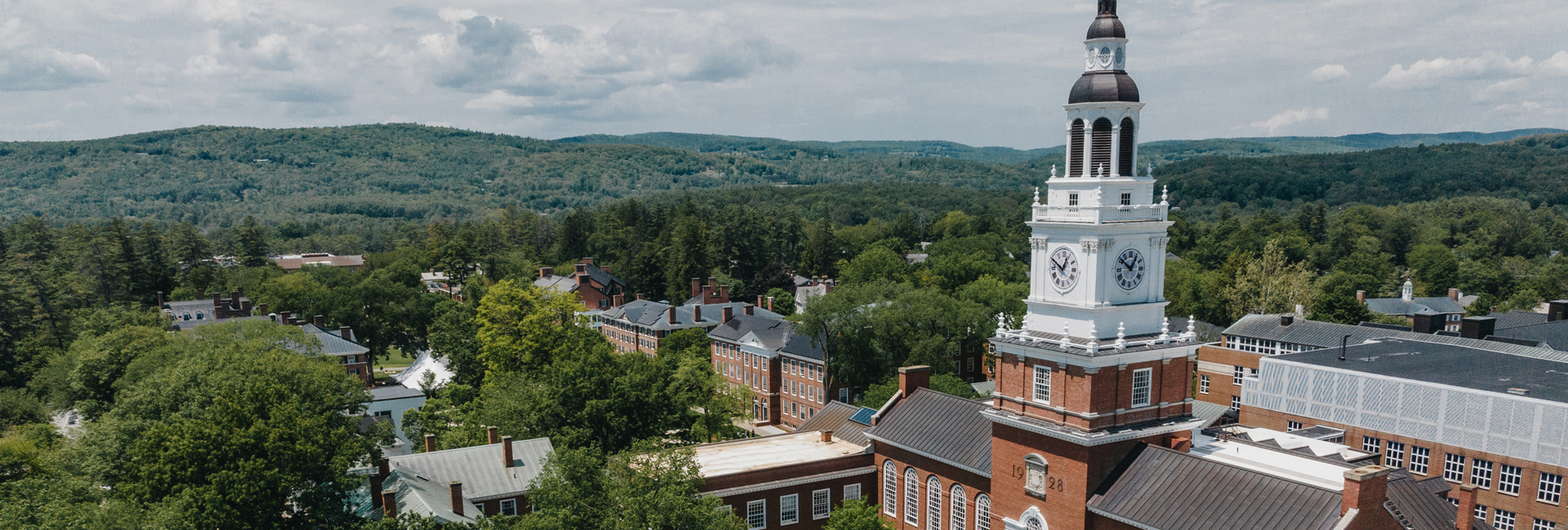 Drone view of Baker Library 