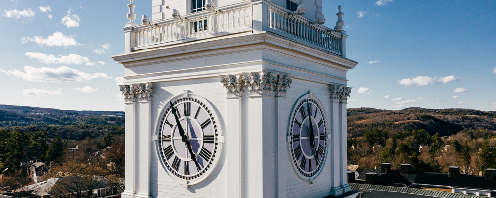 Baker Tower clock up close