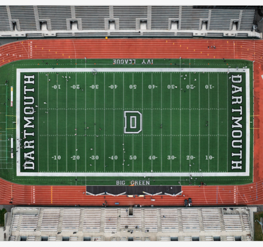 Aerial shot of memorial field